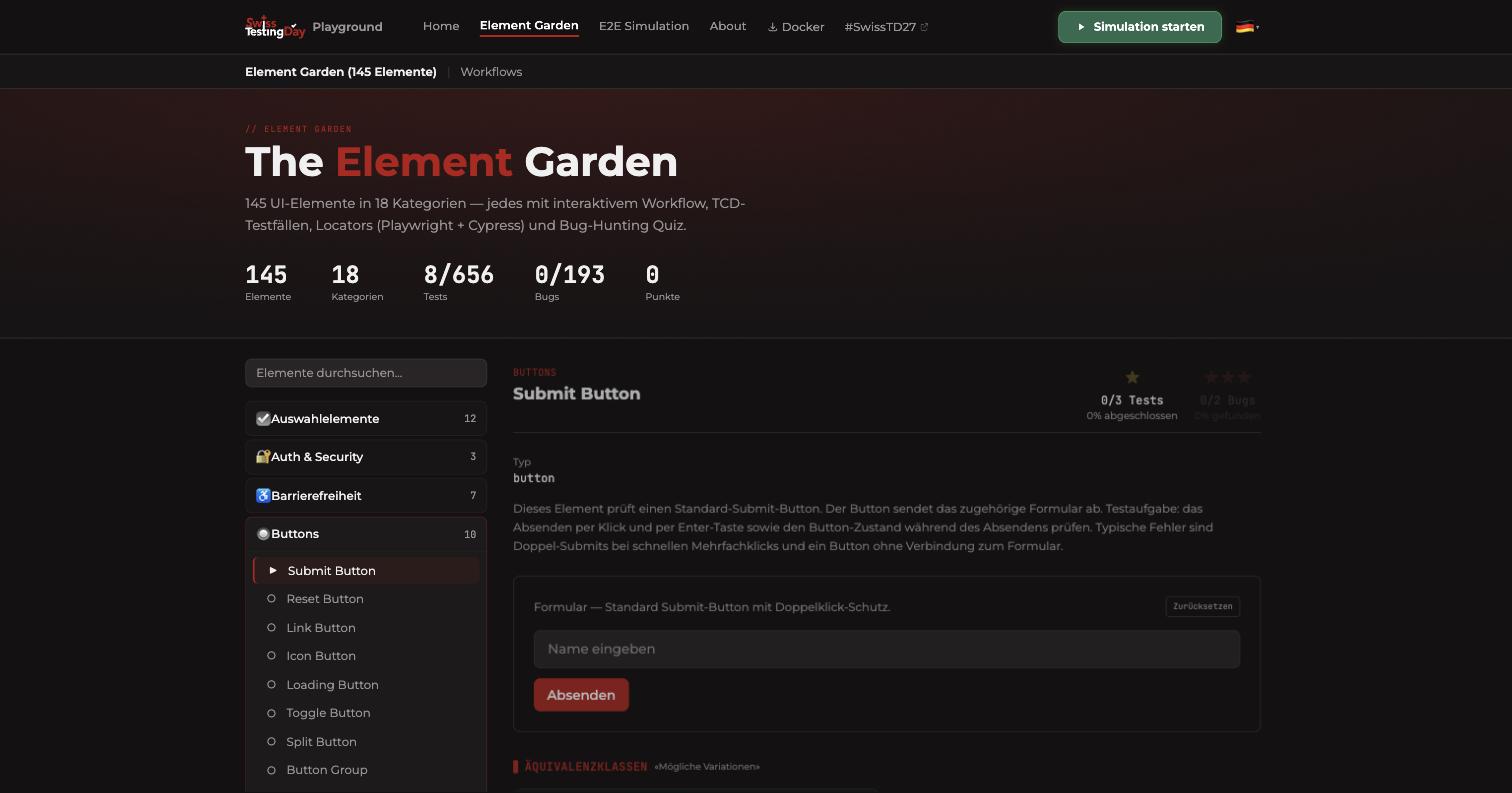 Rote Bug-Sterne bei einem Element im Element Garden